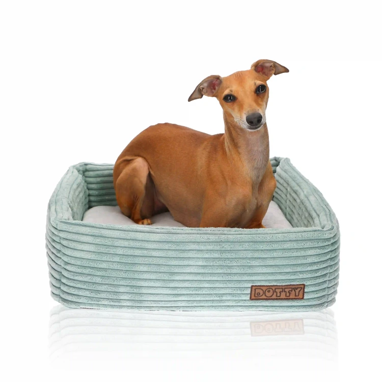 CUBE kwadratowe legowisko dla psa DOTTY - kolor miętowy sztruks