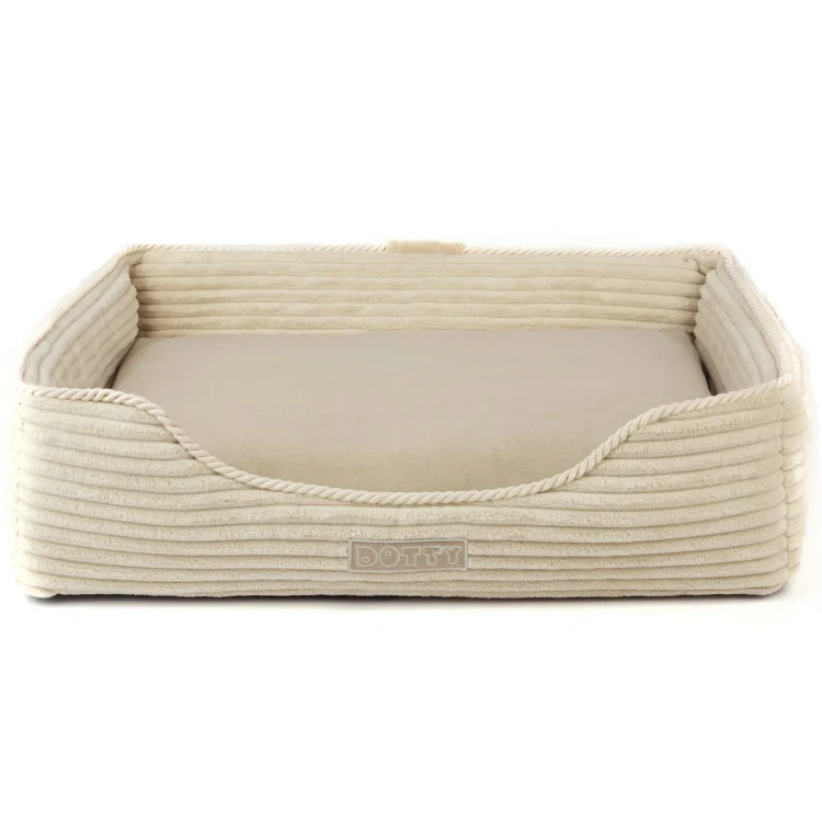 Sztruksowe legowisko dla kota - sofa DOTTY - kremowy sztruks