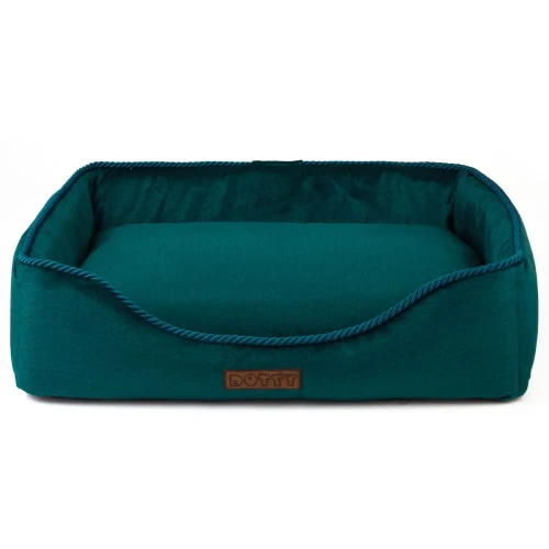 Legowisko dla kota DOTTY prostokątne posłanie PREMIUM - zielony welur