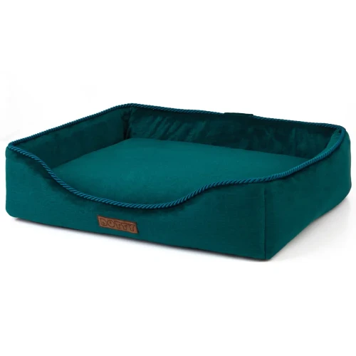Legowisko dla kota DOTTY prostokątne posłanie PREMIUM - zielony welur