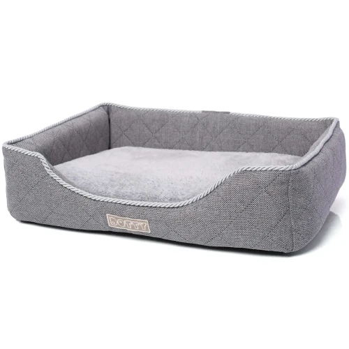 Legowisko dla kota prostokątne posłanie - pikowane szare