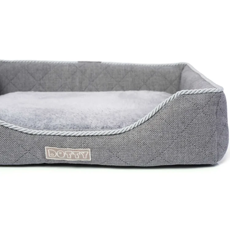 Legowisko dla kota prostokątne posłanie - pikowane szare