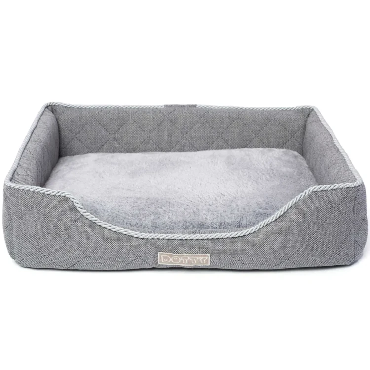 Legowisko dla kota prostokątne posłanie - pikowane szare