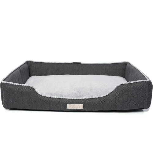 Legowisko dla kota DOTTY prostokątne posłanie - pikowane grafitowe