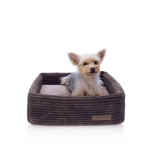 CUBE kwadratowe legowisko dla psa DOTTY - kolor czekoladowy sztruks
