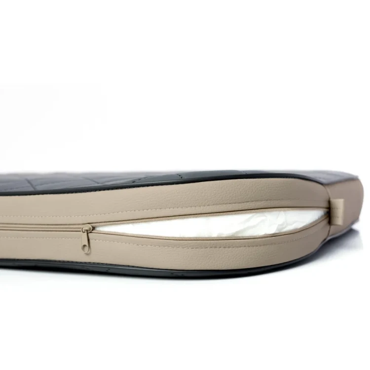 Wodoodporny materac ortopedyczny dla małego psa - DOTTY - ekoskóra / grafitowo-beżowy / rozmiar S (60x45cm)