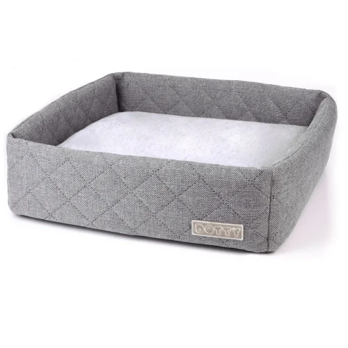 CUBE kwadratowe legowisko dla psa DOTTY - szare pikowane