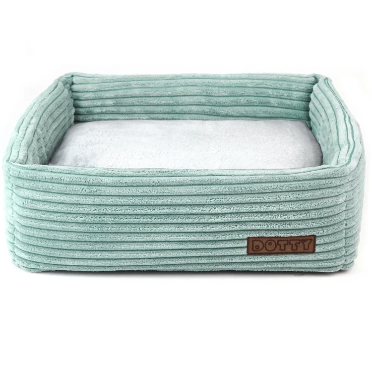 CUBE kwadratowe legowisko dla psa DOTTY - kolor miętowy sztruks