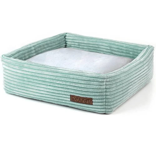 CUBE kwadratowe legowisko dla psa DOTTY - kolor miętowy sztruks
