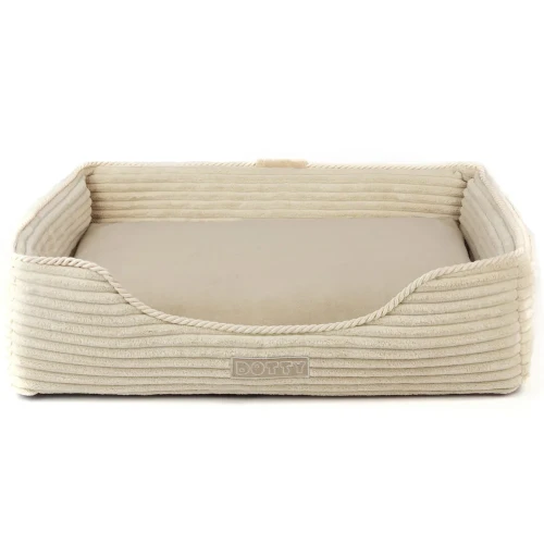 Sztruksowe legowisko dla małego psa - sofa DOTTY - kremowy sztruks