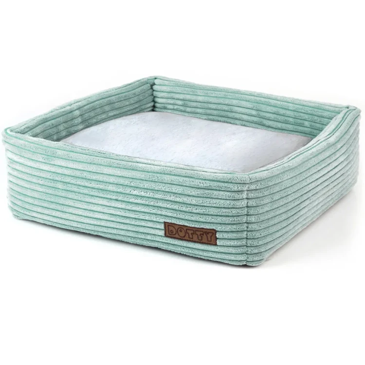 CUBE kwadratowe legowisko dla psa DOTTY - kolor miętowy sztruks
