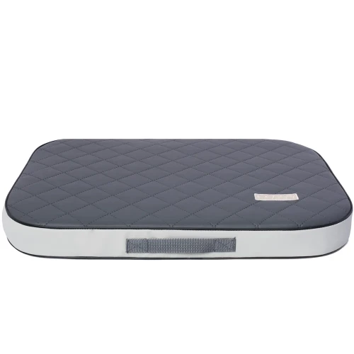 Wodoodporny materac ortopedyczny dla psów ras olbrzymich rozmiar 3XL (130x90) - DOTTY - ekoskóra, kolor grafitowo-szary