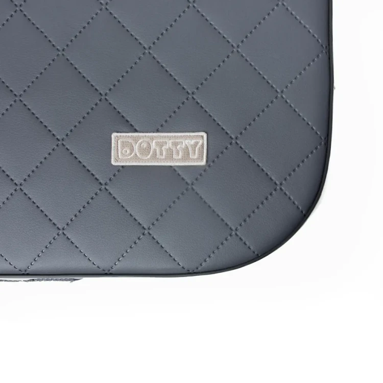 Materac ortopedyczny dla dużego psa XXL - DOTTY - wodoodporny, ekoskóra, kolor grafitowo-szary