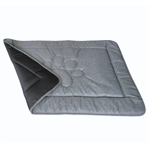 Mata dla psa DOTTY - szara - wzór łapka