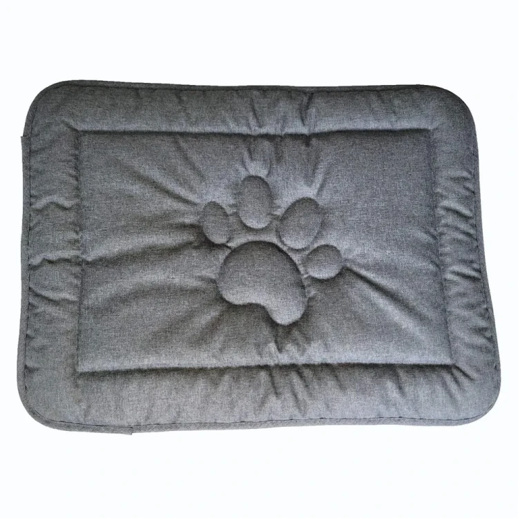 Mata dla psa DOTTY - szara - wzór łapka