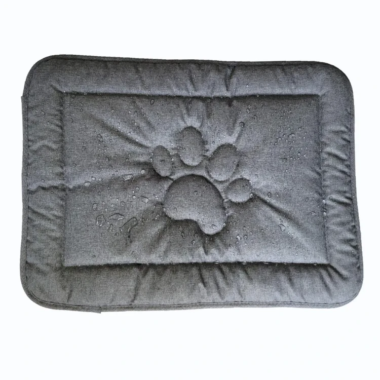 Mata dla psa DOTTY - szara - wzór łapka