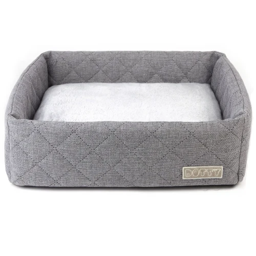 CUBE kwadratowe legowisko dla psa DOTTY - szare pikowane
