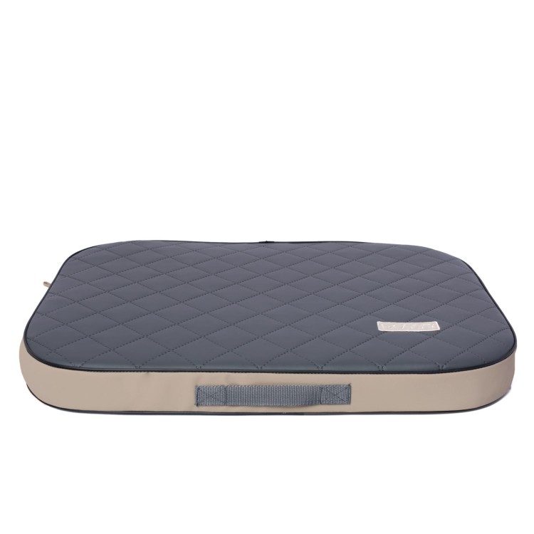 Wodoodporny materac ortopedyczny dla psa - ekoskóra, grafitowo-beżowy