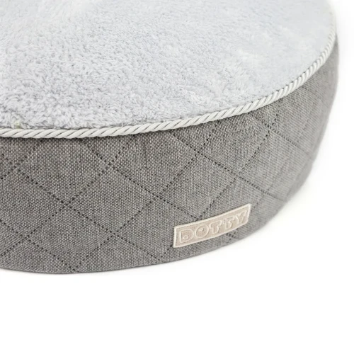 Szara pufa dla kota lub psa DOTTY z szarym misiowatym polarem1.webp