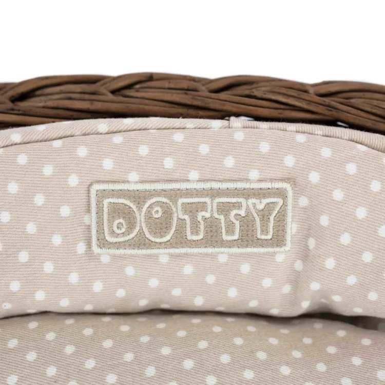 Legowisko  koszyk brązowy  beżowy w białe groszki