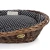 Legowisko  koszyk brązowy  czarny w białe groszki.webp