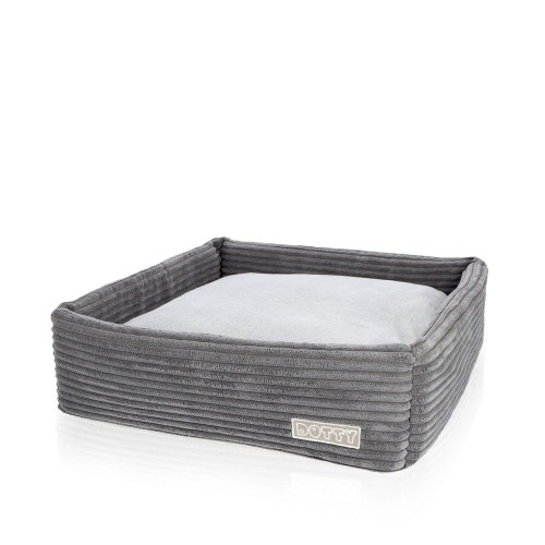 CUBE kwadratowe legowisko dla psa DOTTY - kolor grafitowy sztruks