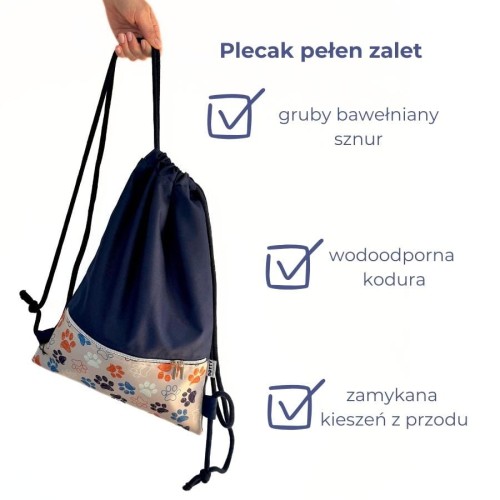 Workoplecak - beżowe łapki