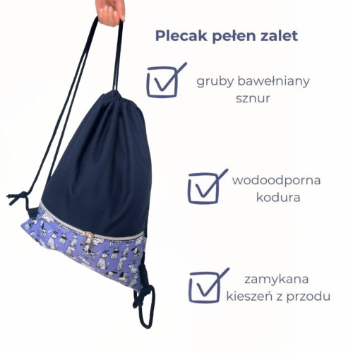 Workoplecak - fioletowe pieski