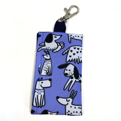 Podajnik na kupoworki - fioletowe pieski