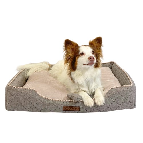 Legowisko dla psa prostokątne pikowane brąz