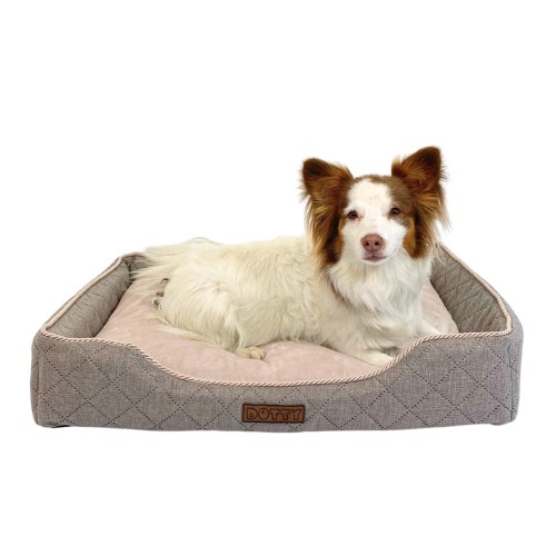 Legowisko dla psa prostokątne pikowane brąz