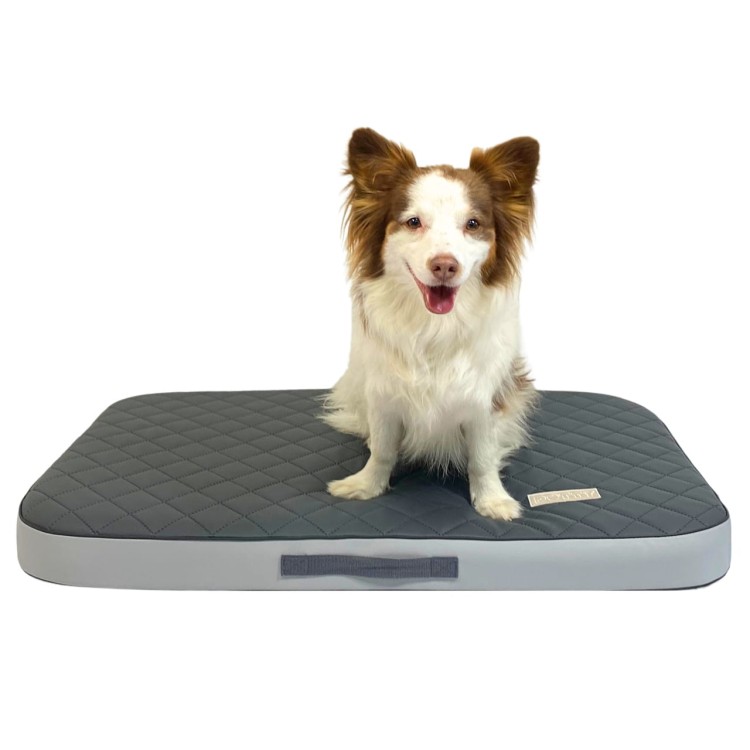 Wodoodporny materac ortopedyczny dla psa  - kolor grafitowo-szary