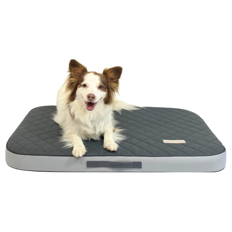 Wodoodporny materac ortopedyczny dla małego psa - DOTTY - kolor grafitowo-szary