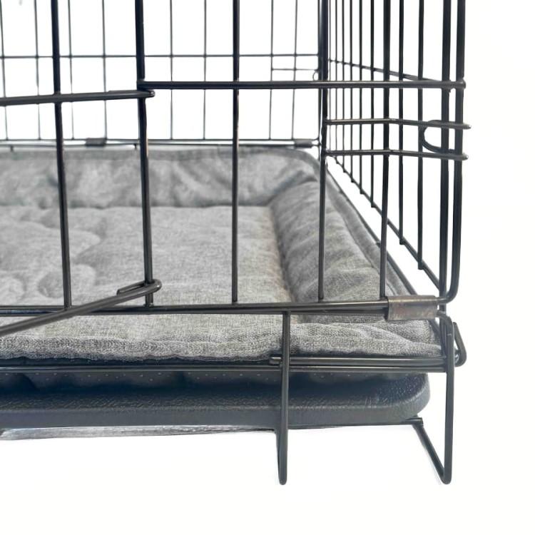 Mata dla psa DOTTY - szara - wzór łapka