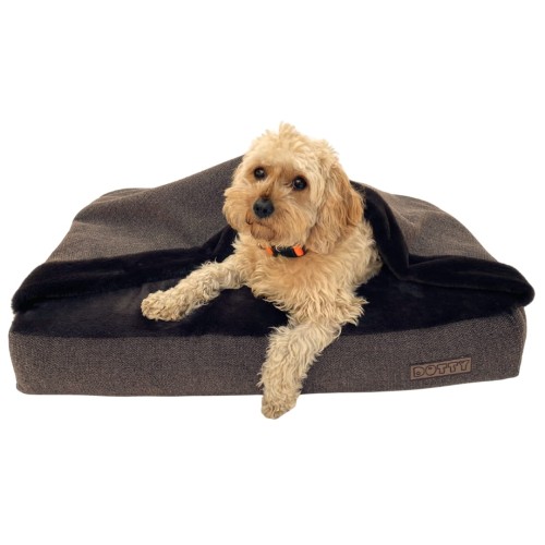 Norka ortopedyczna z kapturem - brązowa z futerkiem