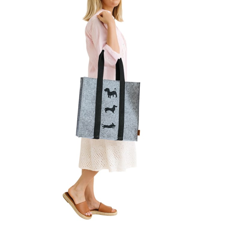 Torba shopper filcowa DOTTY - jamniki