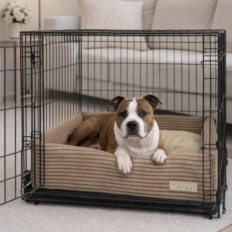 Legowisko do klatki - sztruksowe cappuccino beż