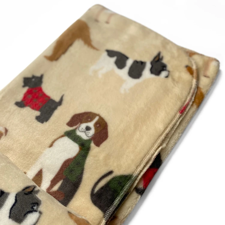 Kocyk minky dla psa - wzór pieski