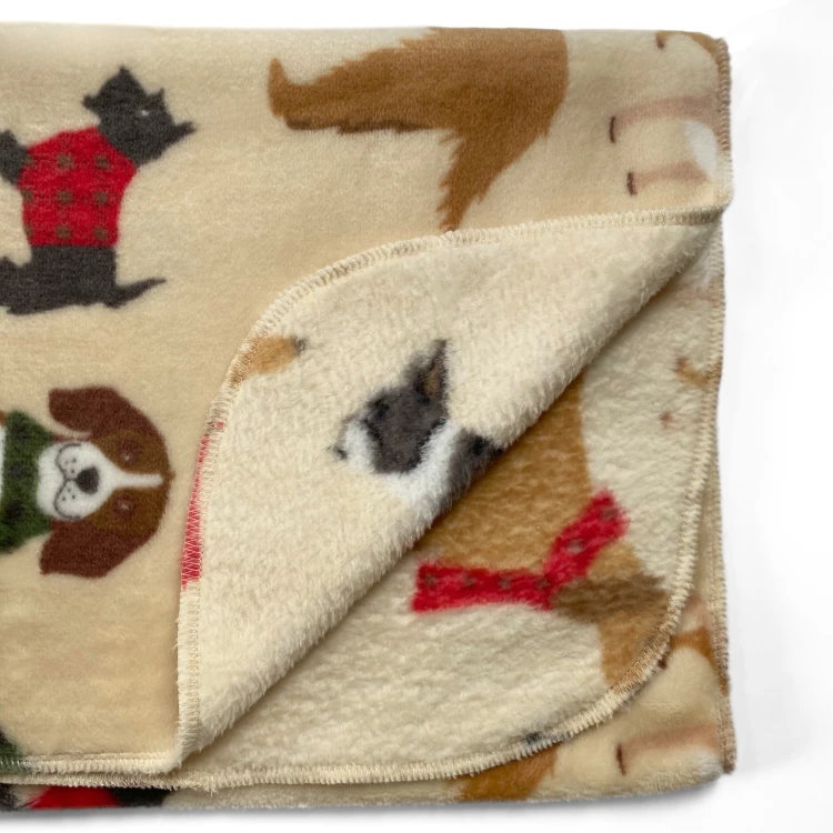 Kocyk minky dla psa - wzór pieski