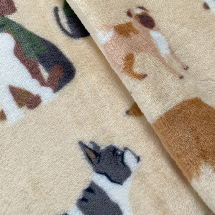 Kocyk minky dla psa - wzór pieski