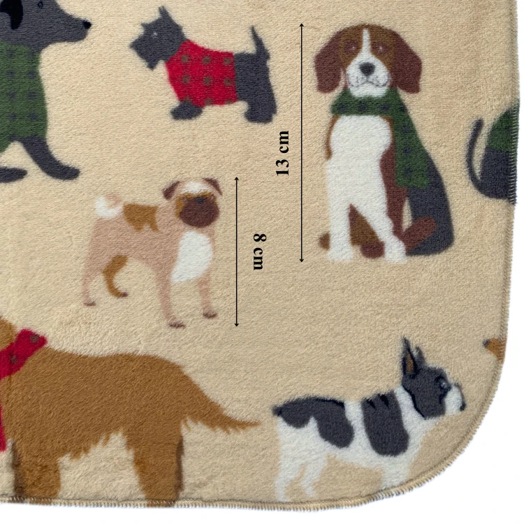 Kocyk minky dla psa - wzór pieski